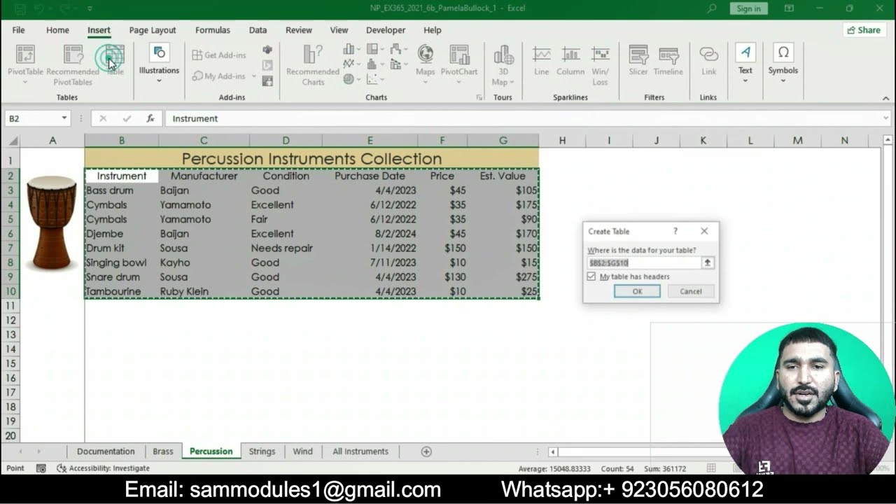 New Perspectives Excel 365/2021 Module 6 SAM Project 1b | Sato Instrument Collection