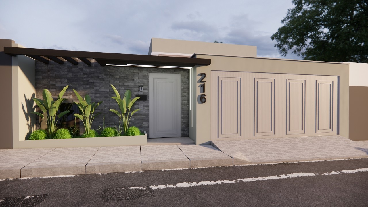 Projeto de Casa Moderna Completa | Área Gourmet com Piscina, Pé Direito Duplo e Suíte Master