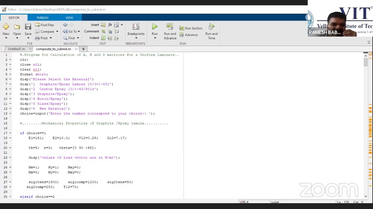 Matlab in Composites and Smart Structures - 7/12/2020 to 19/12/2020
