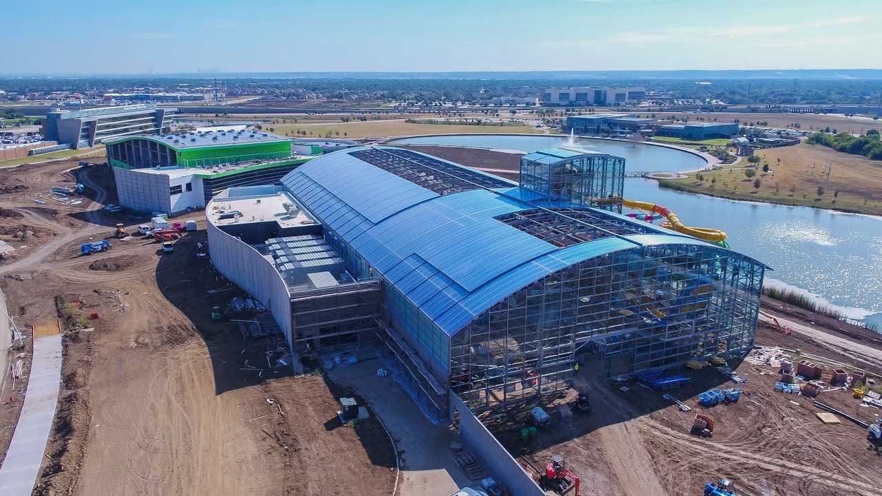 Building the Retractable Roof Enclosure at Epic Waters Waterpark, Texas