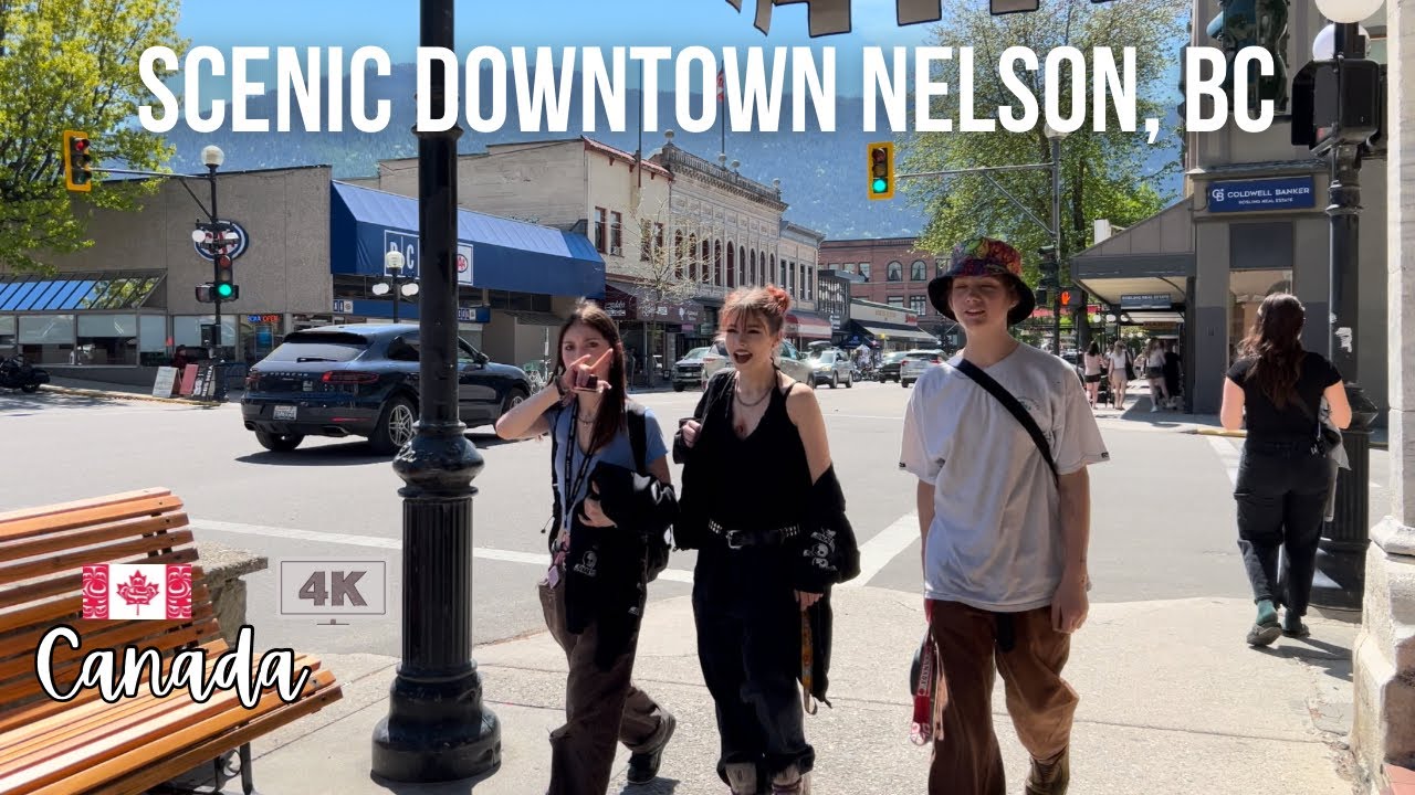 Skirt the edges of downtown Nelson, BC, Canada on a 4K virtual walk from Vernon St. to Victoria St.!