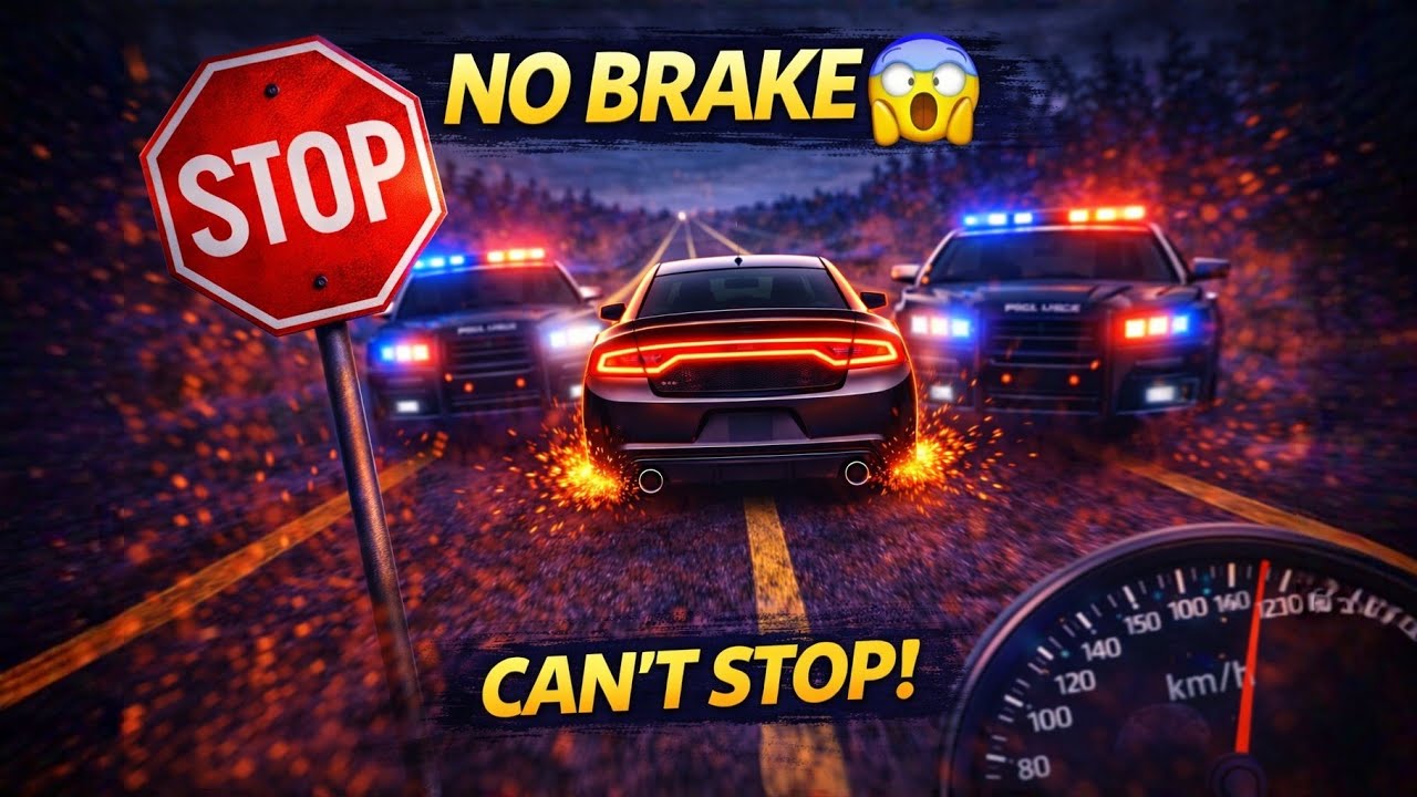 Police Escape Without Brakes 😱 | NO BRAKE Challenge