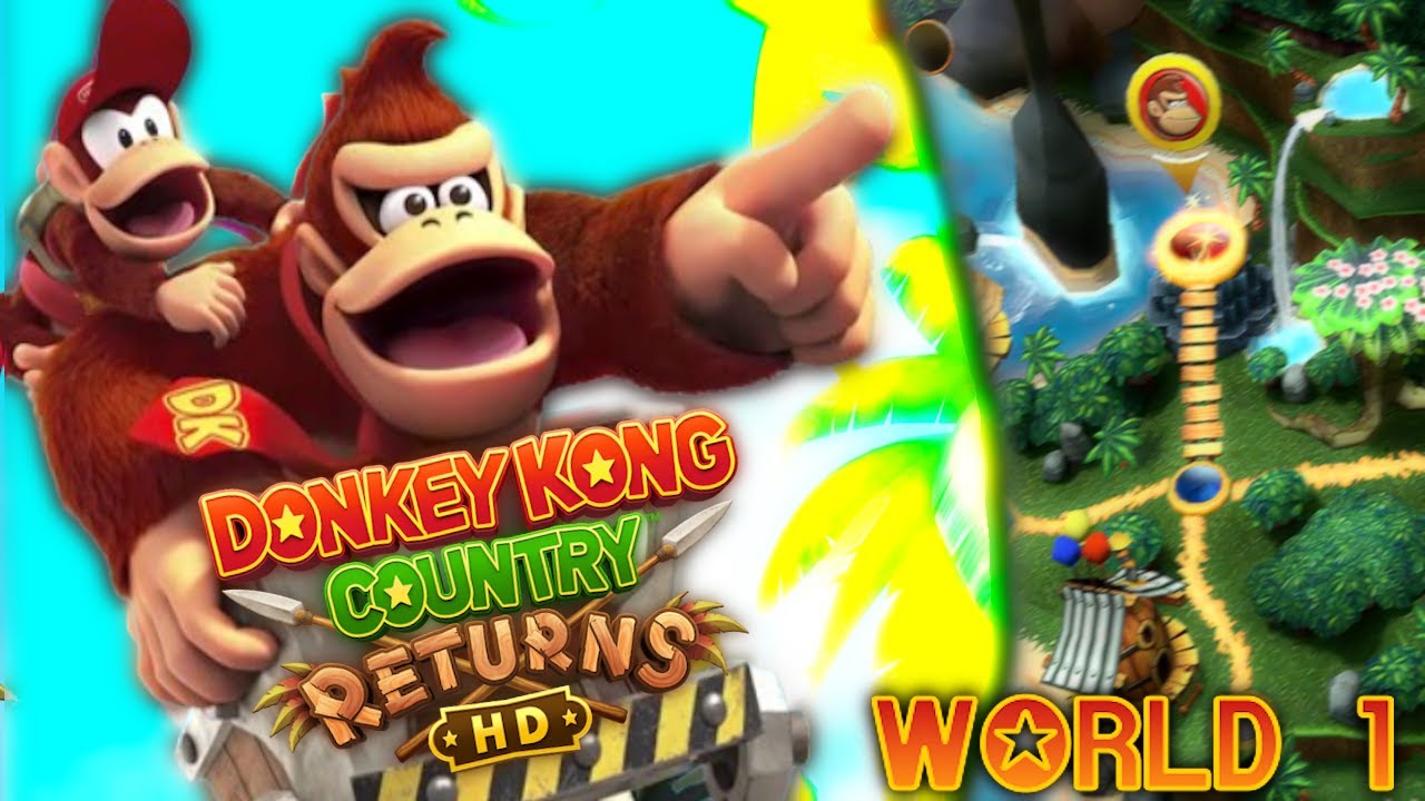 Donkey Kong Country Returns HD (World 1) All Puzzles and Letters - Walkthrough Guide 100% - Gameplay