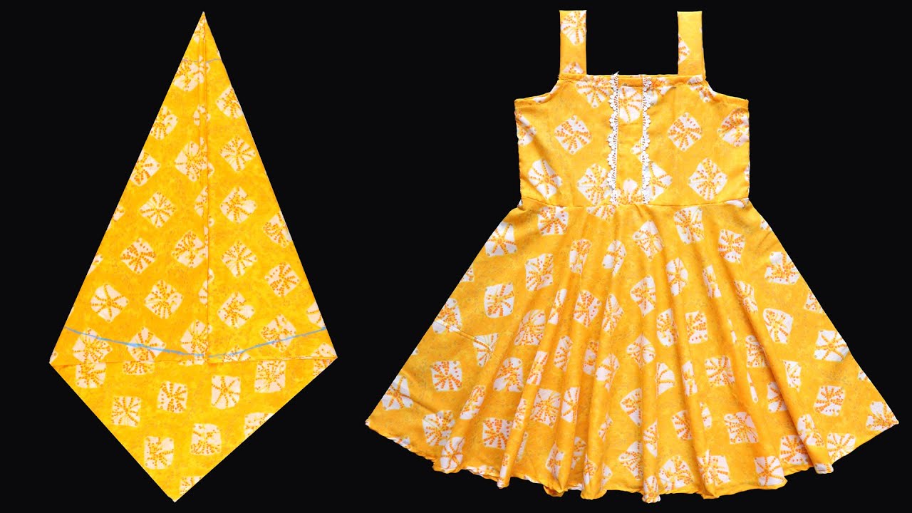 Full Flared Umbrella Cut Shoulder Strap Baby Frock Cutting And Stitching