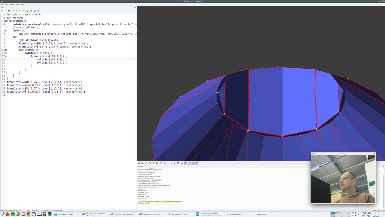 TAPERED THREADS | OpenSCAD. | 3D printing.