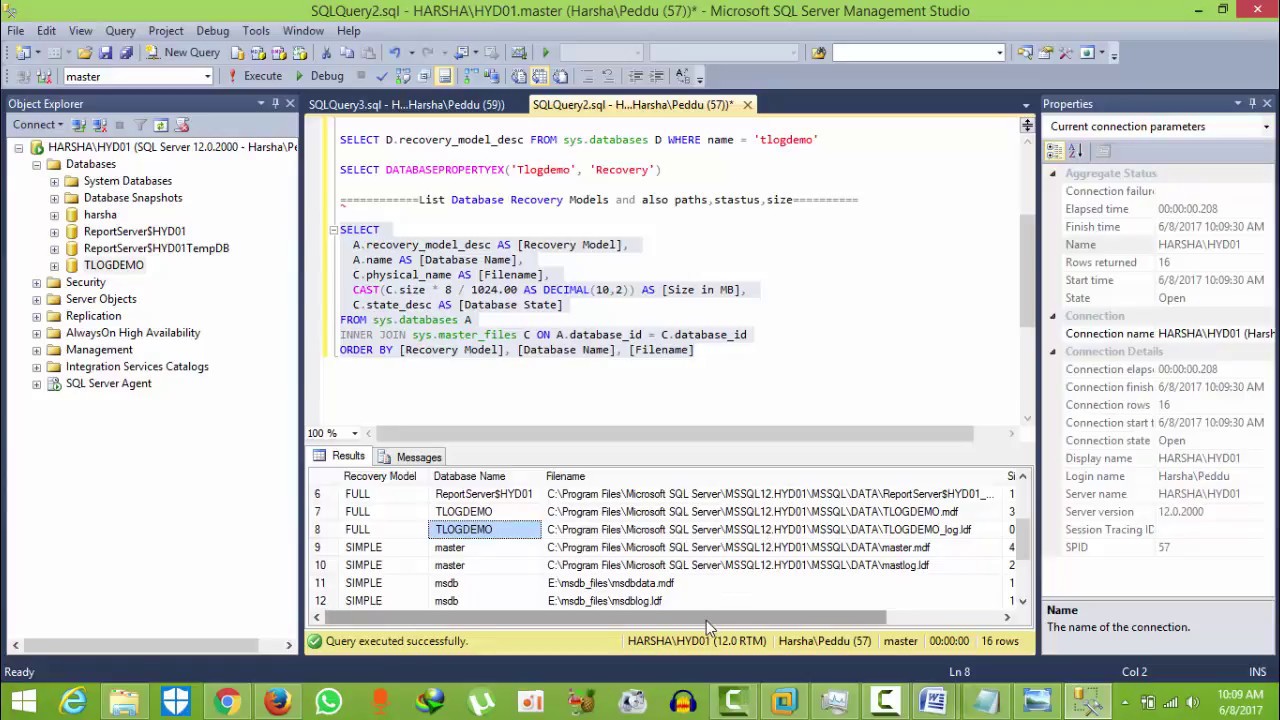 How To Identify The Recovery Model Of A Database In SQL Server