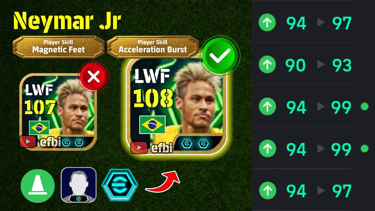 Neymar Jr 108 BEST TRAINING with Booster, Max Level, Player Progression eFootball 2026