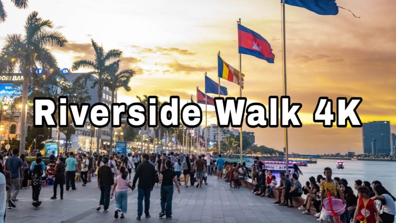 Walking Tour Phnom Penh 🇰🇭 | Riverside, Streets & Local Culture