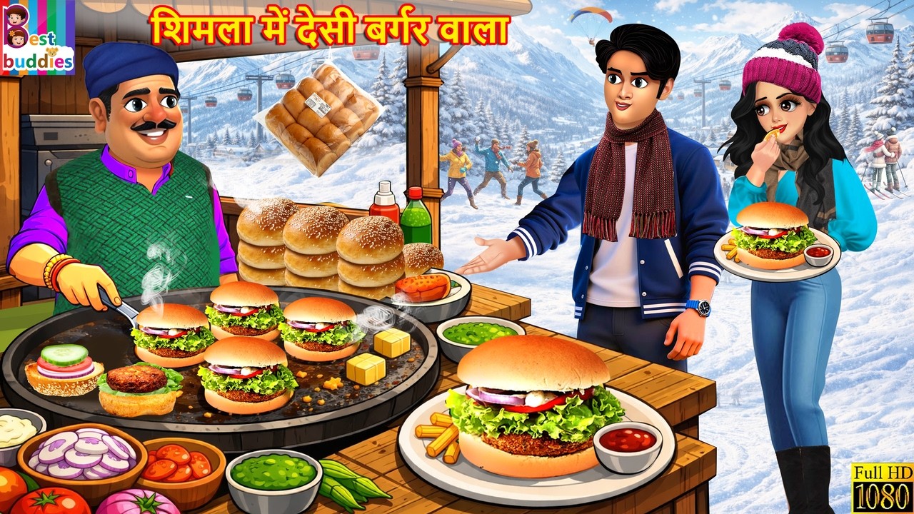 शिमला में देसी बर्गर वाला | Hindi Kahani | Moral Stories | Hindi Cartoon | Cartoon Video | Kahaniya
