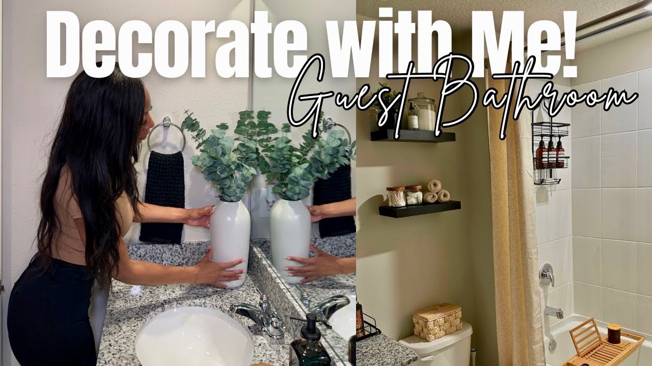 NEW TOWNHOME SERIES EP:2| COZY CONTEMPORARY NEUTRAL GUEST BATHROOM | SHOP WITH ME | DECORATE WITH ME