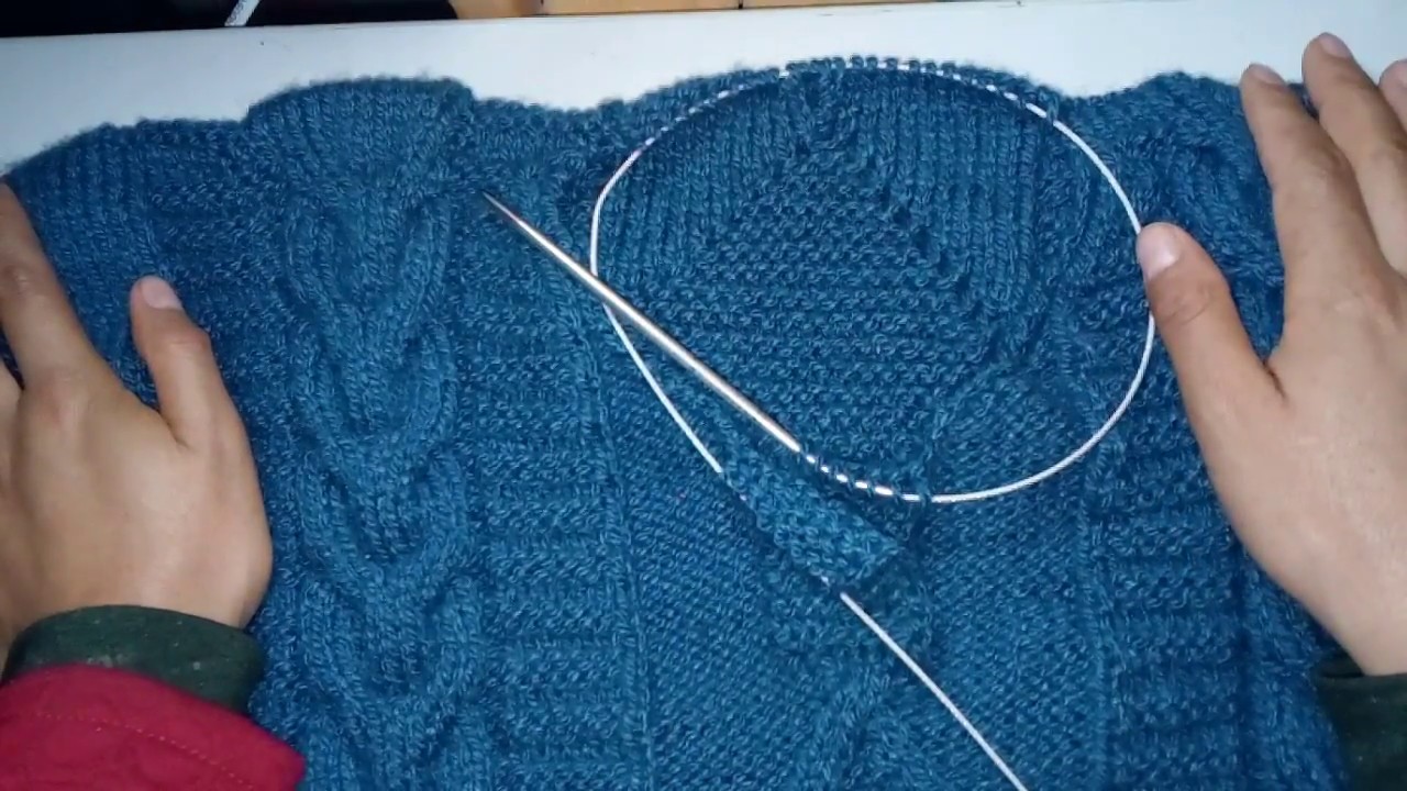suéter para hombre talla L  tejido en dos agujas - quinta parte