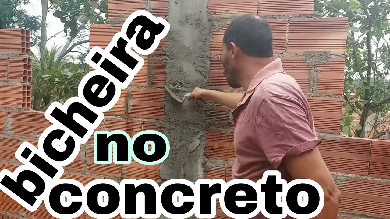 como recuperar concreto com bicheira #concreto #pilar #viga