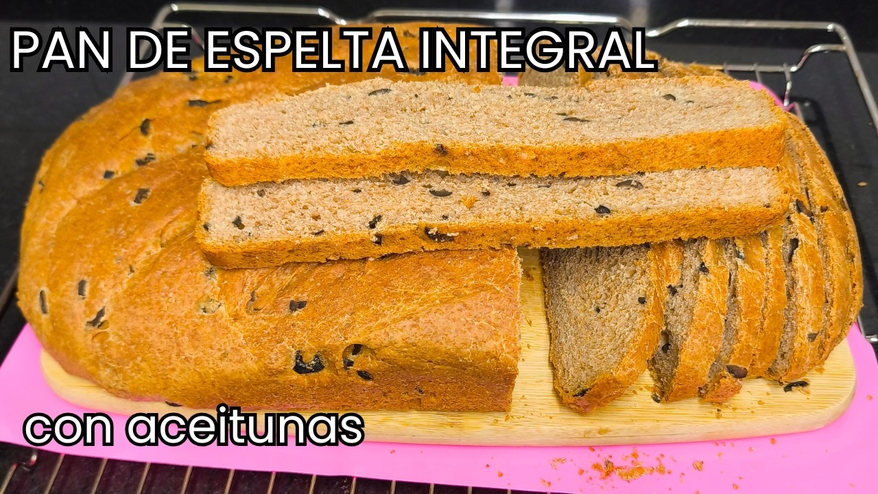 🍞 Pan de Espelta Integral con Aceitunas Negras en Amasadora | Casero, Fácil y Saludable