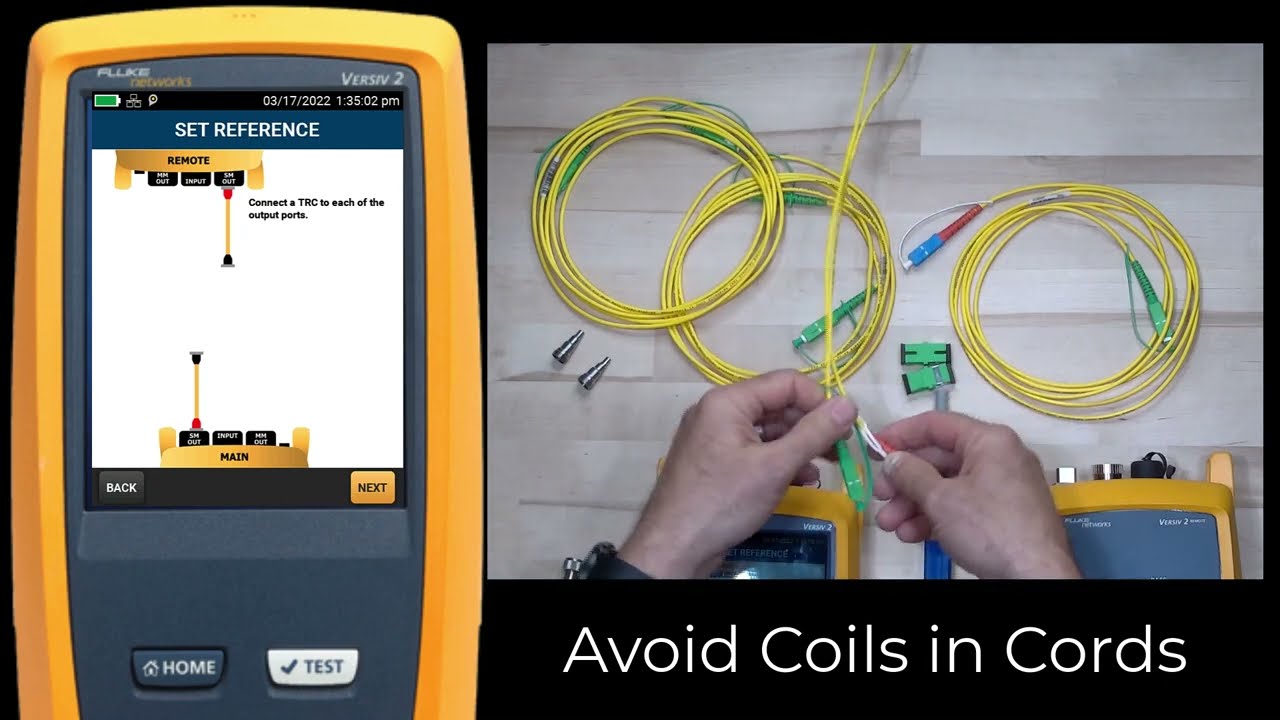 Setting Reference Using APC Test Reference Cords on the Fluke Networks CertiFiber® Pro