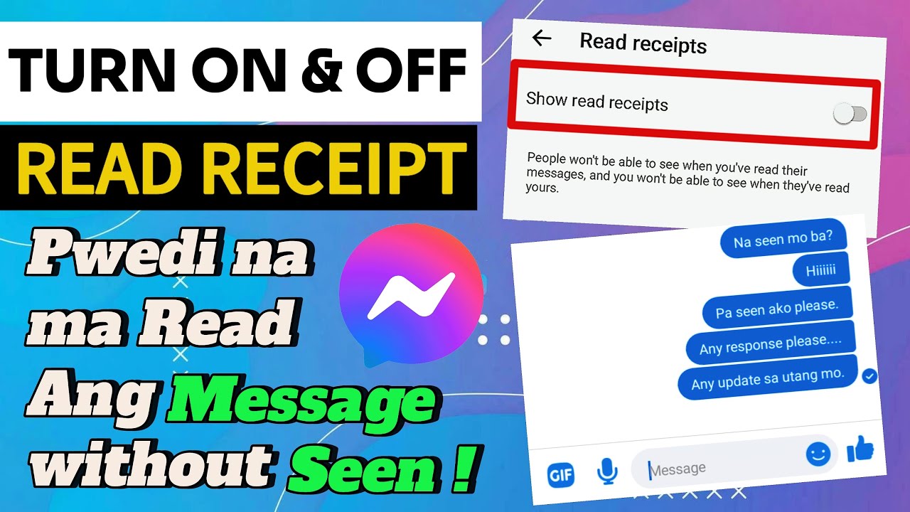 TURN ON & OFF READ RECEIPT | Tricks para hindi makitang ikaw ay naka-seen sa chat/message #messenger