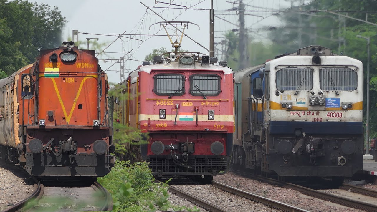 Northern DIESEL Trains and South Central ELECTRIC Trains at Full Speed | Indian Railways