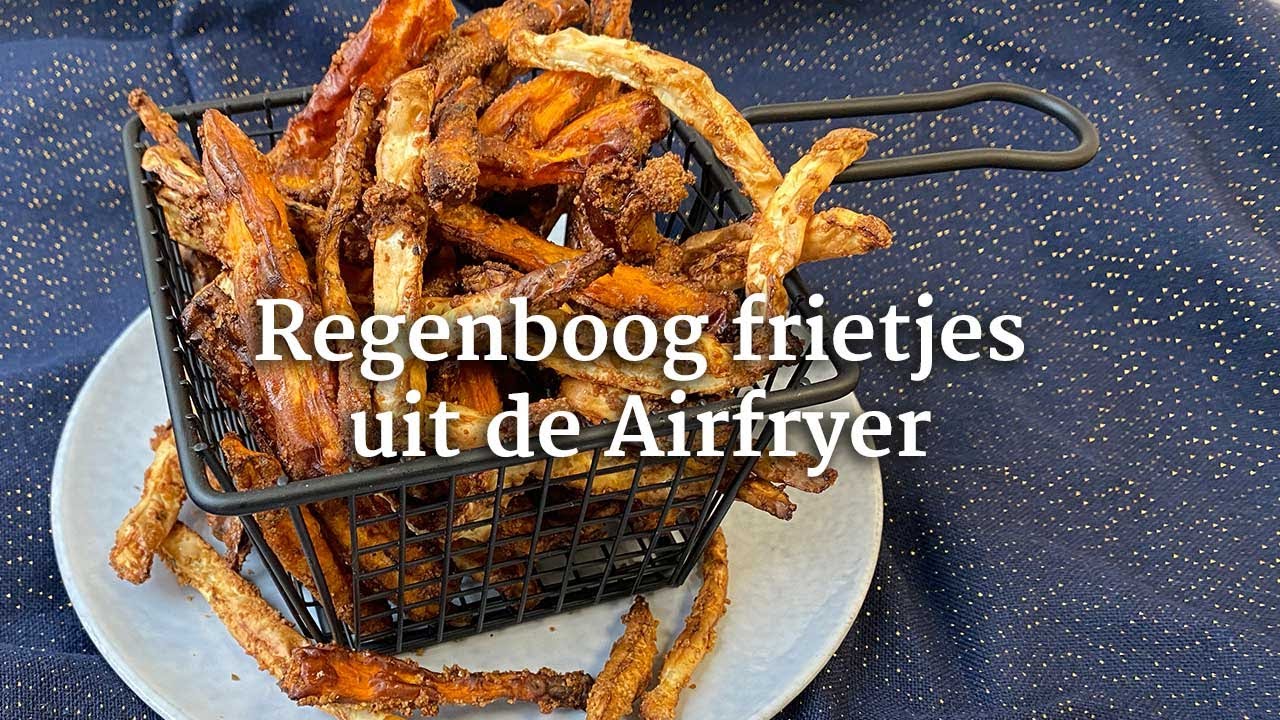 Voedzame regenboog frietjes uit de Airfryer