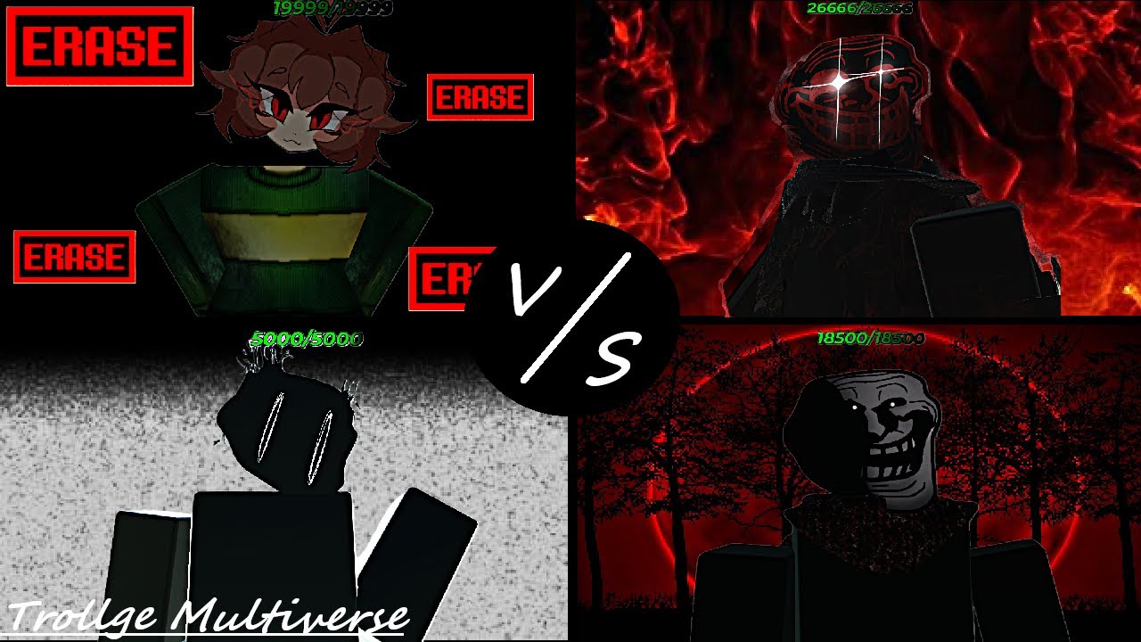 Chara + VHS Sans VS Trollge:True Potential | Trollge Multiverse (Roblox)