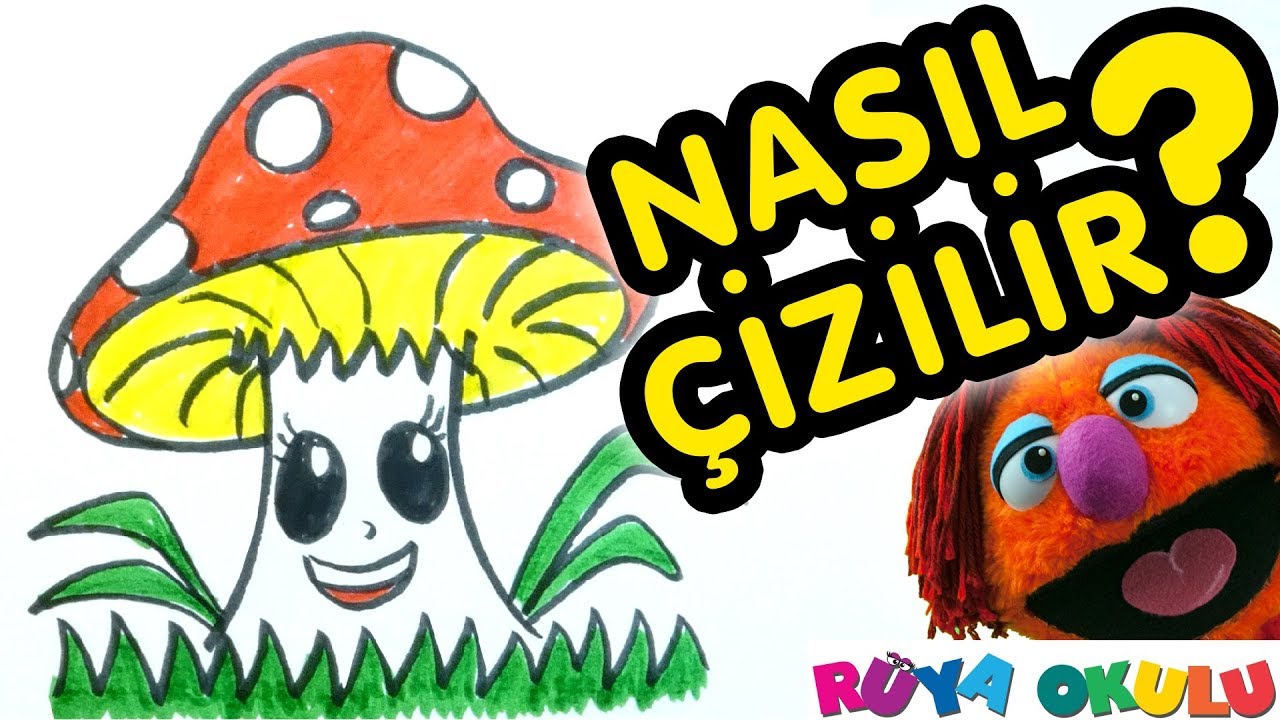 Mantar Nasıl Çizilir? - 🍄 - Çocuklar İçin Resim Çizme - RÜYA OKULU