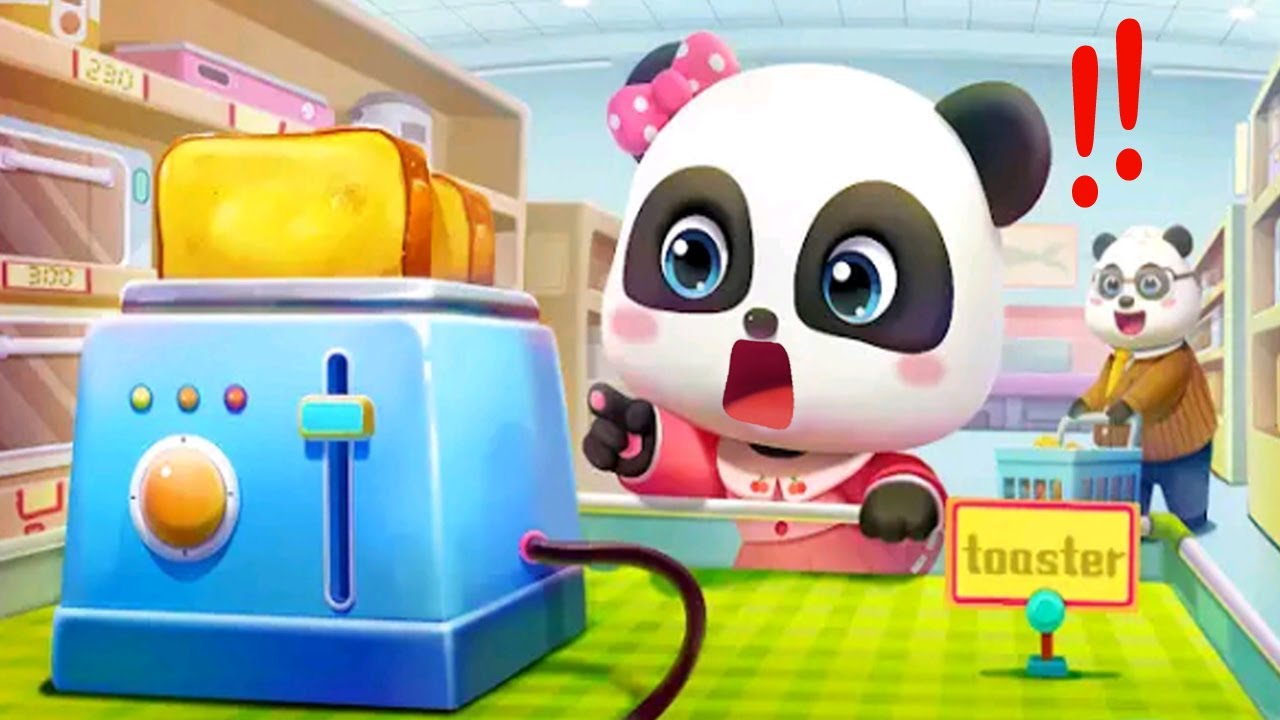 Little Panda's Life: Supermarket - Shop at the Supermarket With Kiki's Shopping List - Babybus Games