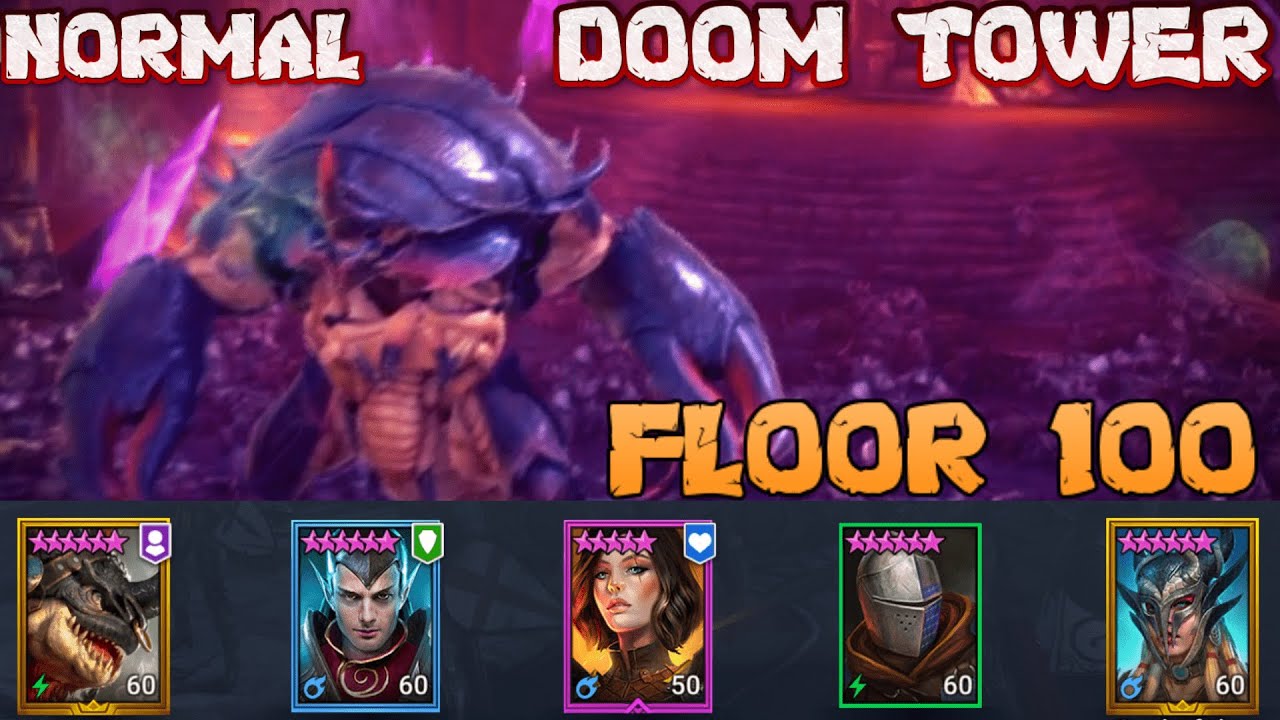 FLOOR 100 SCARAB BOSS DOOM TOWER DEFEATING THE KING RAID