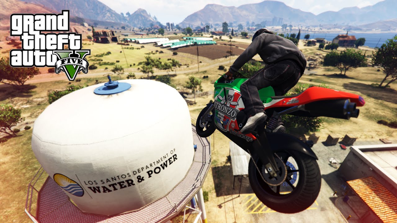CRAZY TOWER STUNT! - (GTA V Stunts & Fails)
