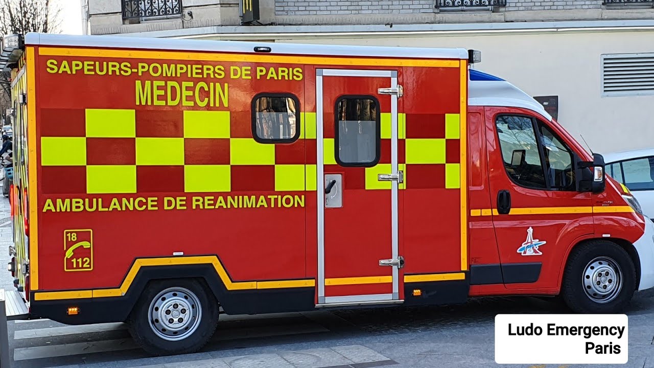 Pompiers de Paris nouvelle ambulance médecin en Urgence Paris Fire Dept new Ambulance (médical team)