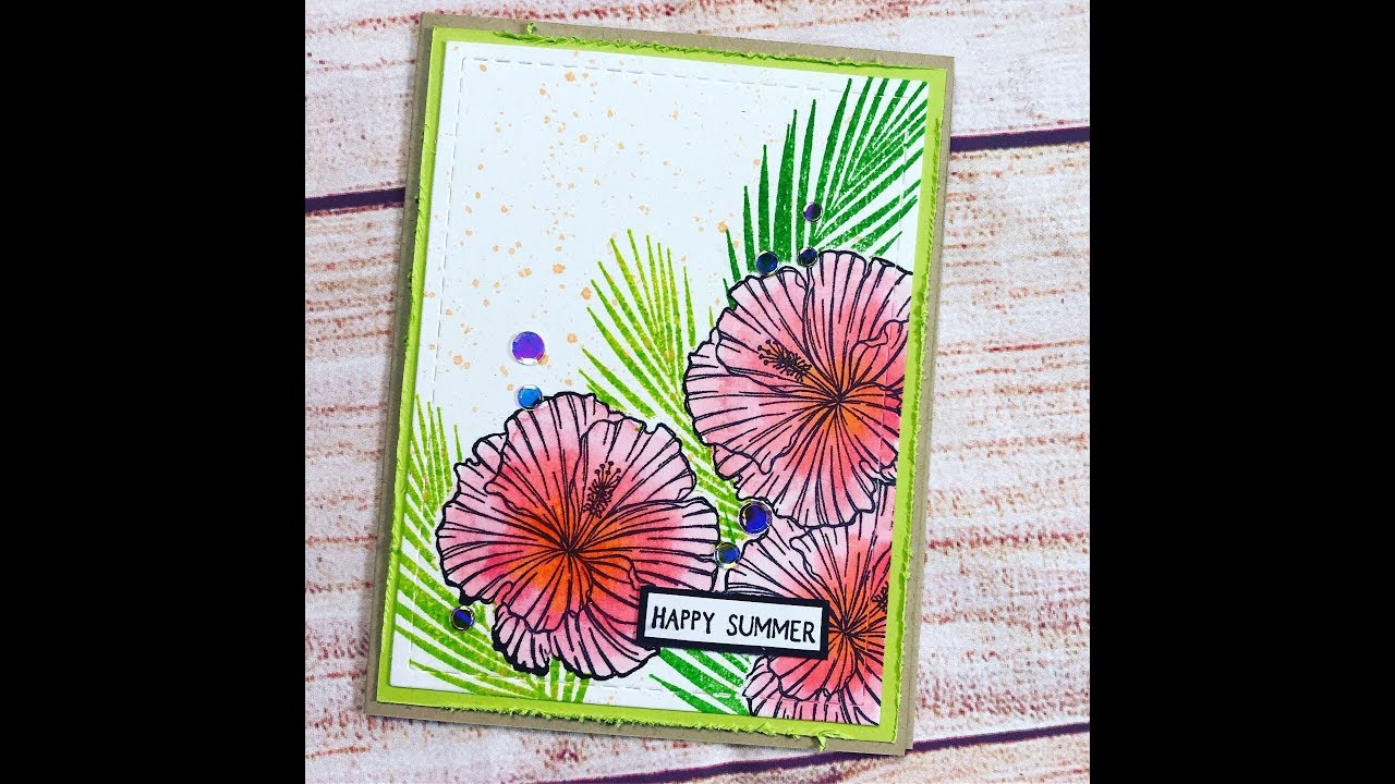 Unity Quick Tip: Layered Stamping Tropical Card