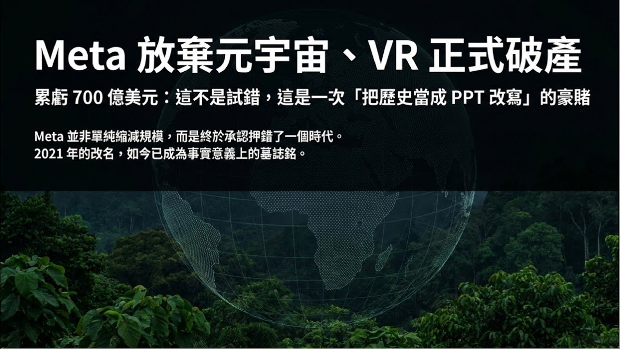 116.Meta放棄元宇宙、VR正式破產，累虧700億美元 -- Meta七百億豪賭為何敗給人性