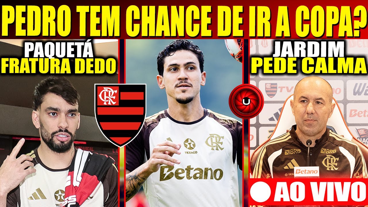 JARDIM PEDE CALMA COM EVOLUÇÃO DO FLAMENGO, PEDRO TEM CHANCE DE IR A COPA? PAQUETA FRATURA DEDO,