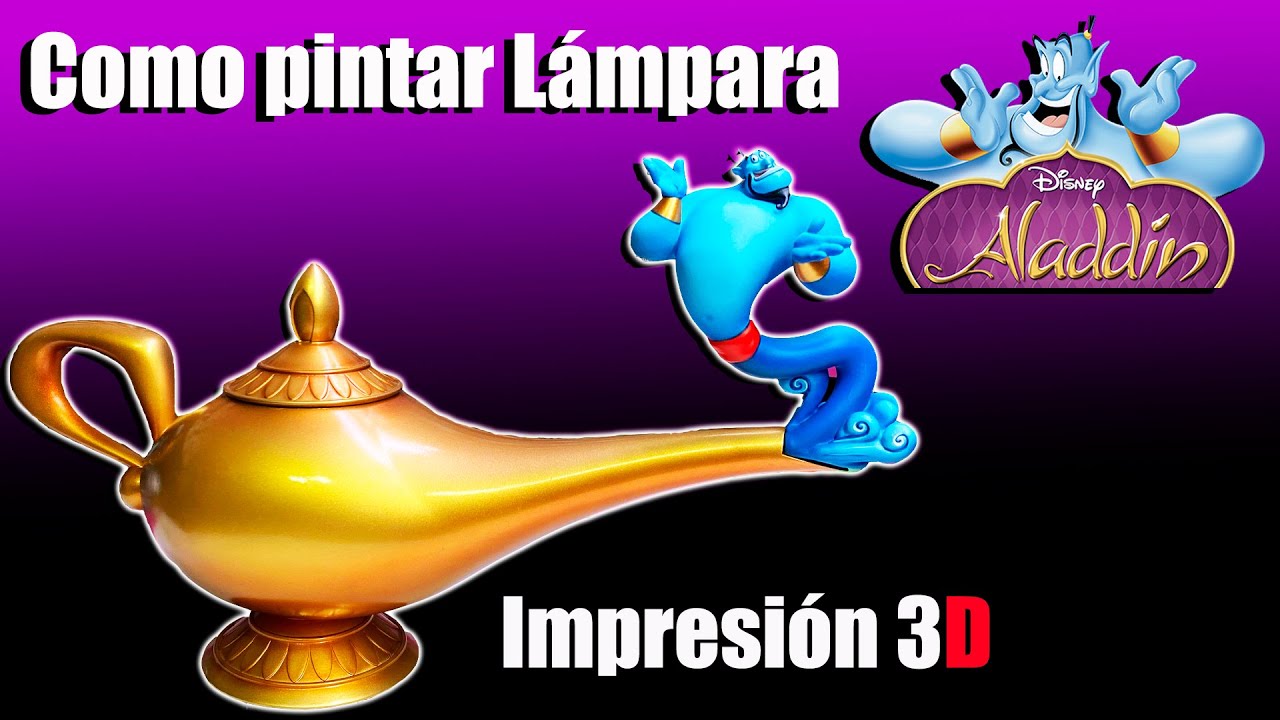 Como pintar lampara aladdin impresa en 3d facil/How to paint Aladdin lamp printed in 3D easy