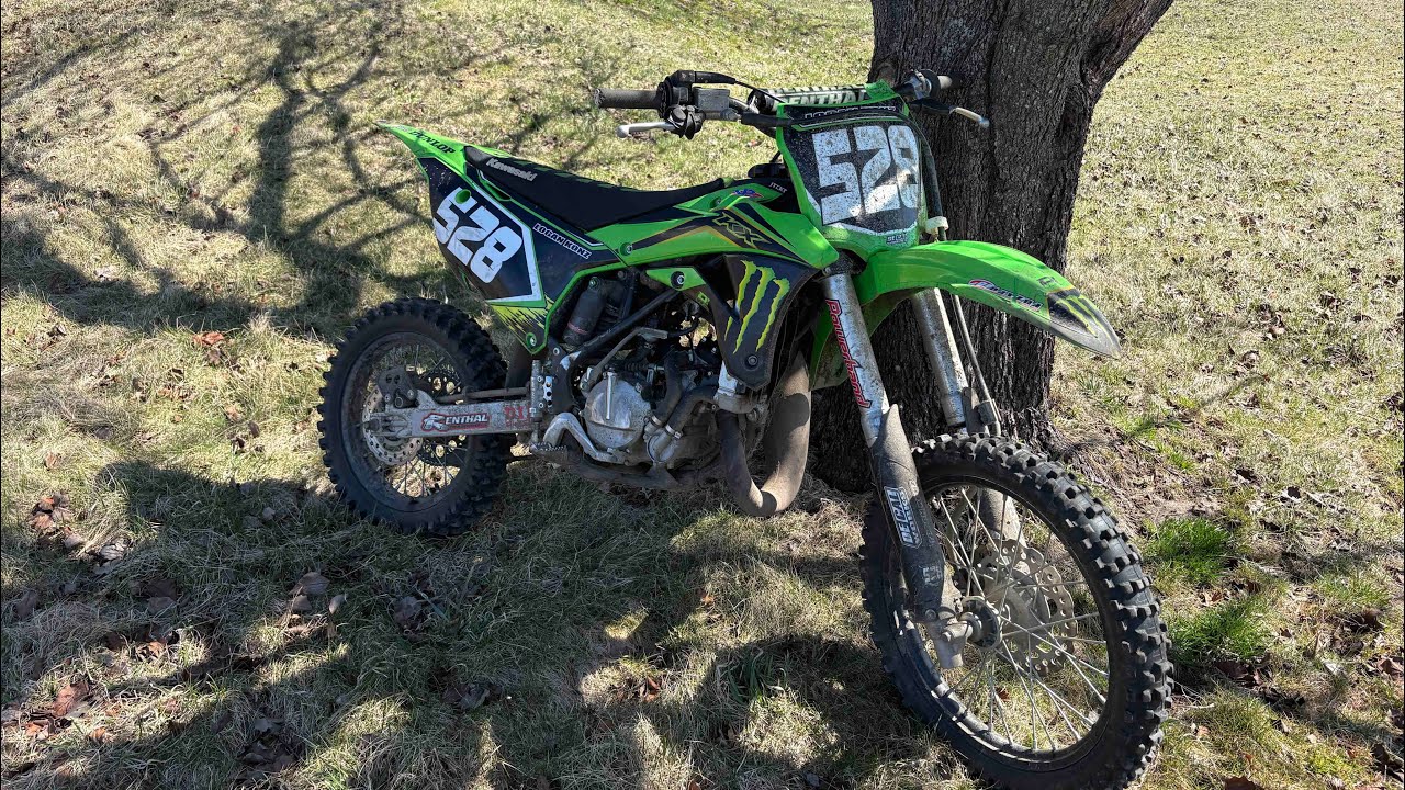 Ripping around on Kawasaki kx85