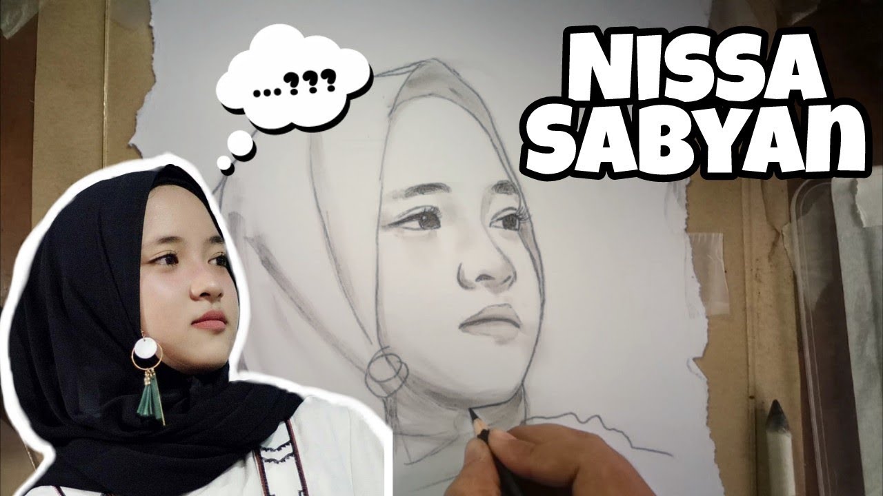 Menggambar wajah NISSA SABYAN tanpa penghapus ( part 3 )