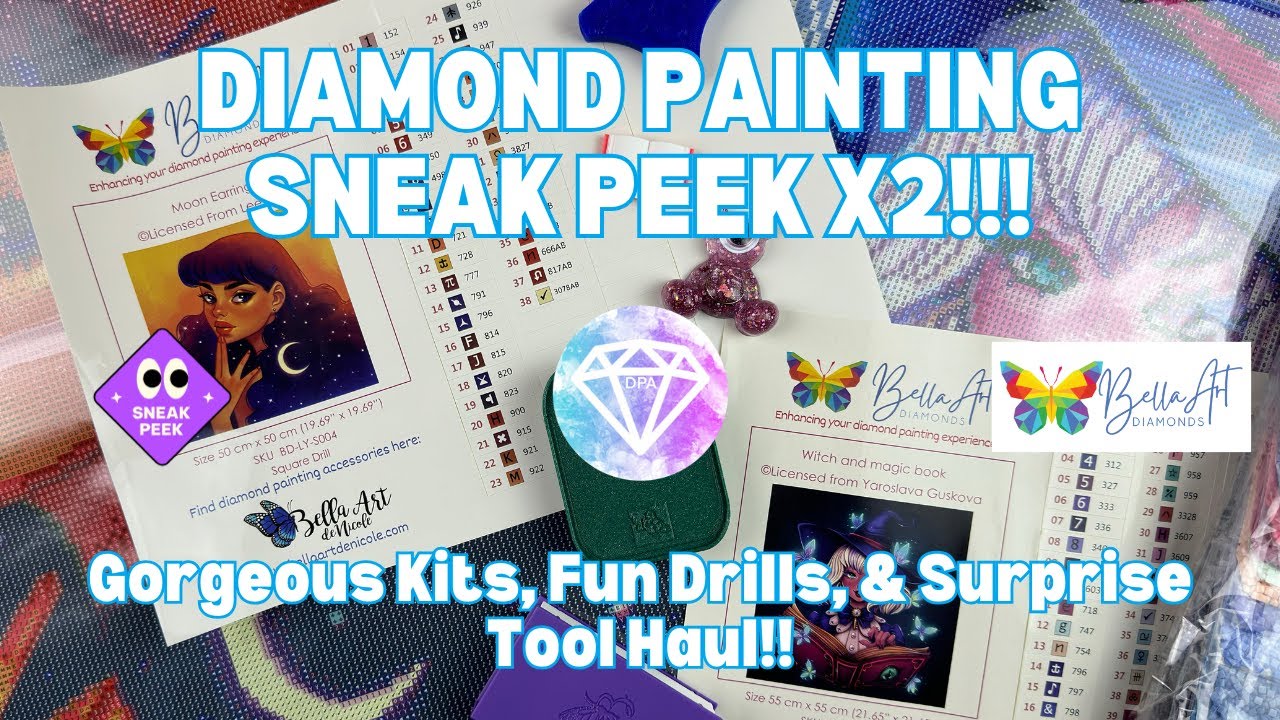 2(!) Sneak Peeks from Bella Art Diamonds PLUS Bonus Tool Haul!! | Diamond Painting Unboxing
