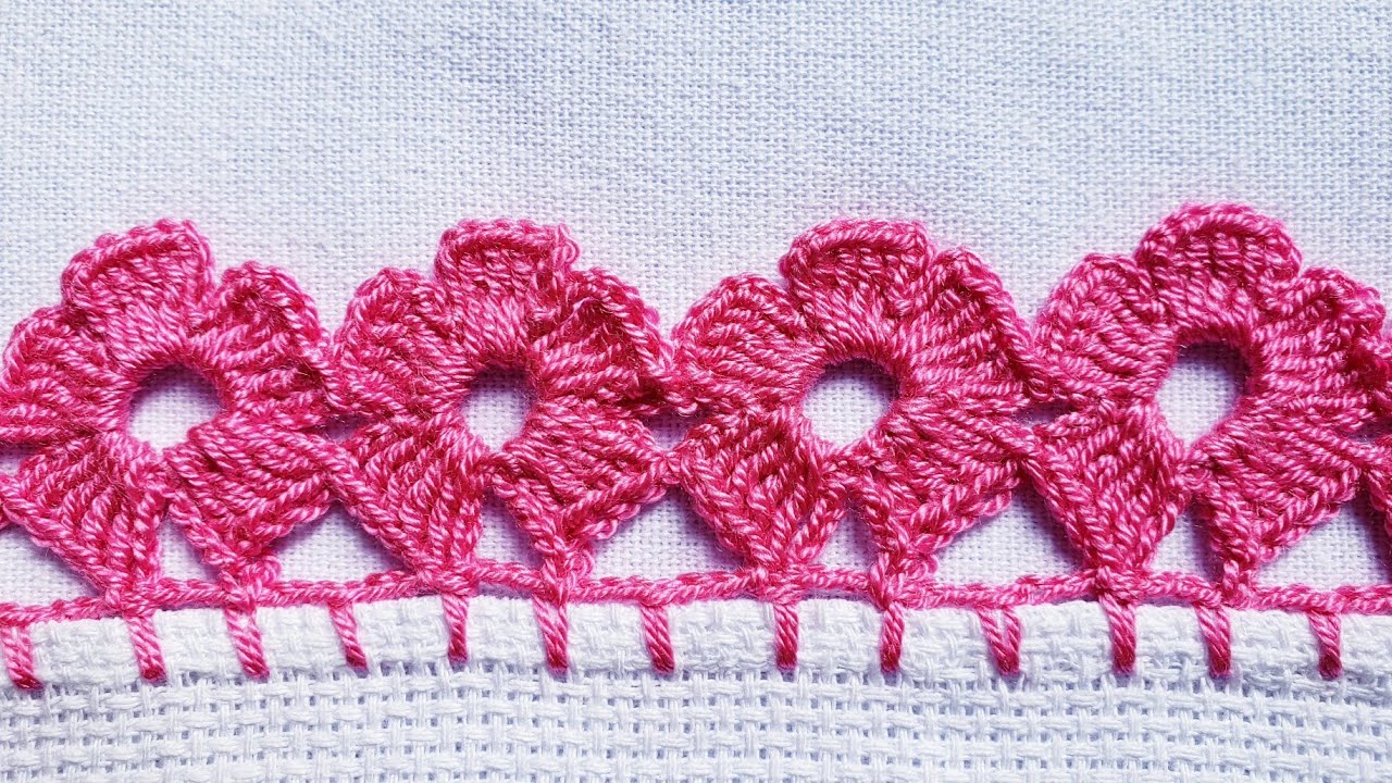 Barrado/bico para pano de prato #carreiraunica #crochê #barradinhoscomamor#crochet  🌸#193