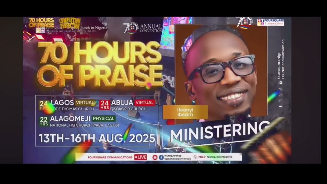 Ifeanyi Ibezim powerful igbo song ministration at foursquare  70 hours non stop praise and worship .