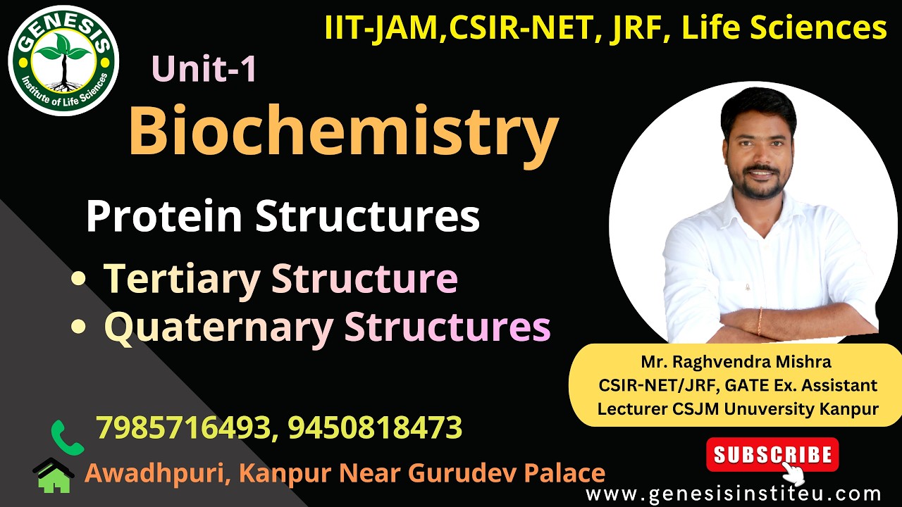 Tertiary & Quaternary Structures of Protein |Biochemistry#genesis_institute#csir#csirnet#lifescience