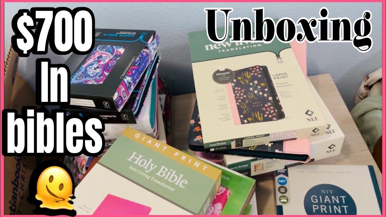 Unboxing huge HAUL of new bibles! 😲