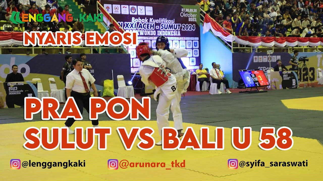 Taekwondo PRA PON ACEH SUMUT,  Keras Nyaris Emosi SULUT VS BALI U 58, Wawancara Dengan Atlet DKI