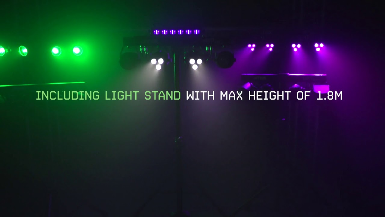 MAX PartyBar10 Set 2x Jelly Moon, 2xPAR and UV/Strobe - 153 008