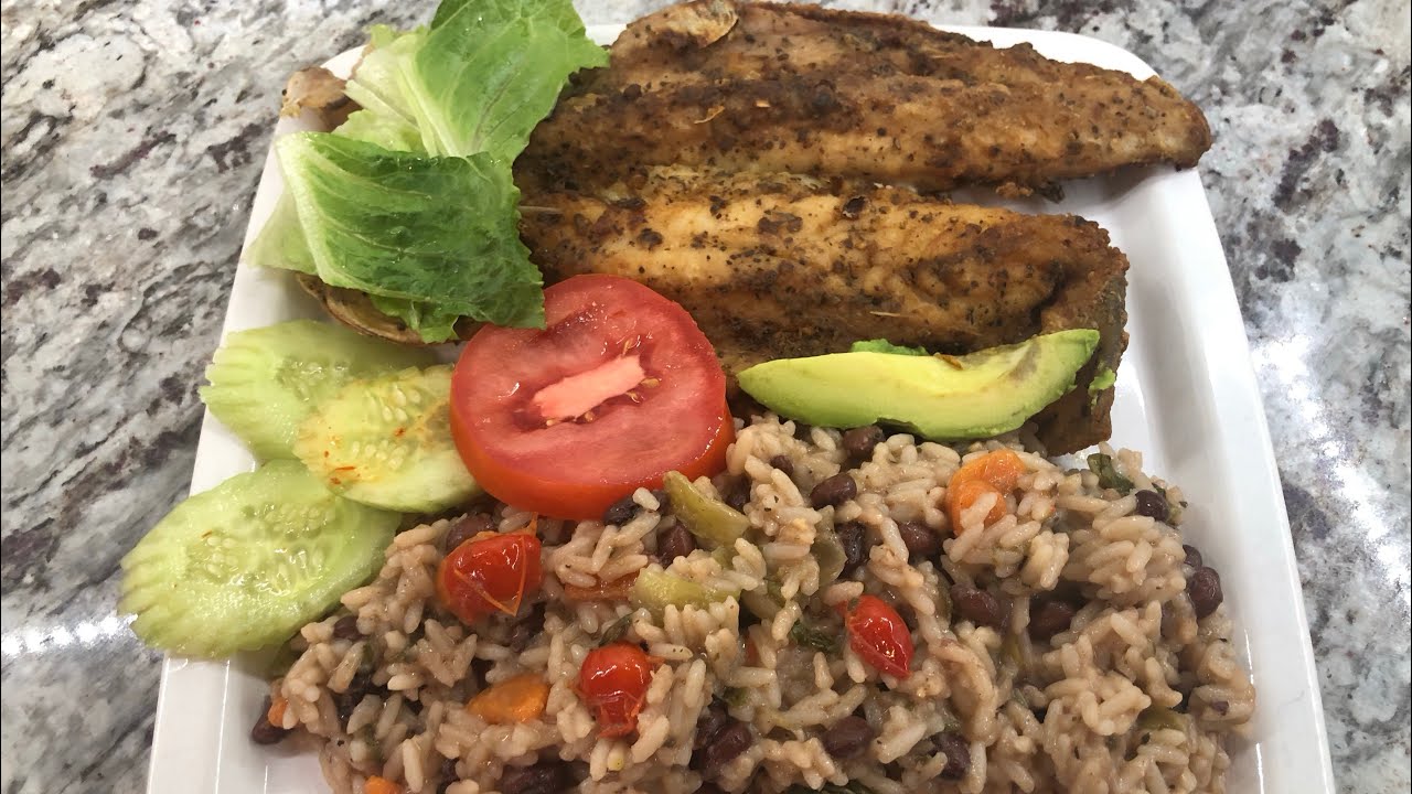 Guyana red peas and dried Shrimp Cook-up with fried fish