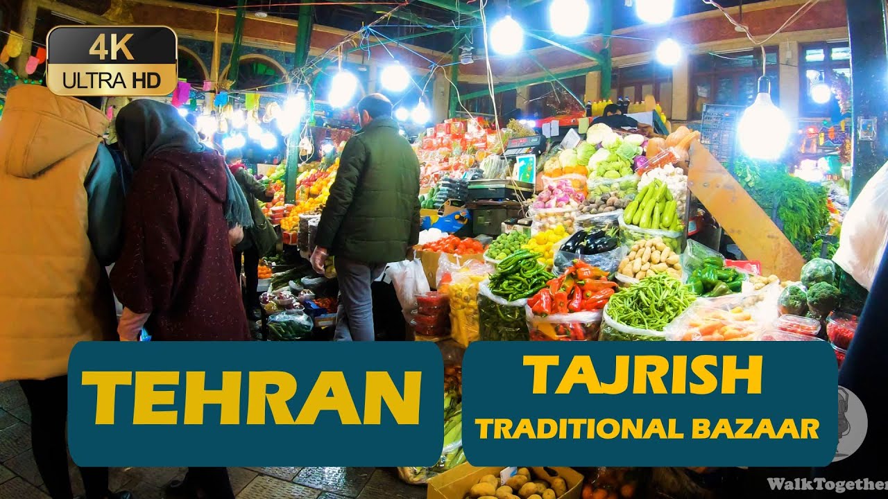 Tehran 2022 (4K) - Walking In Tajrish Traditional Bazaar in Spring