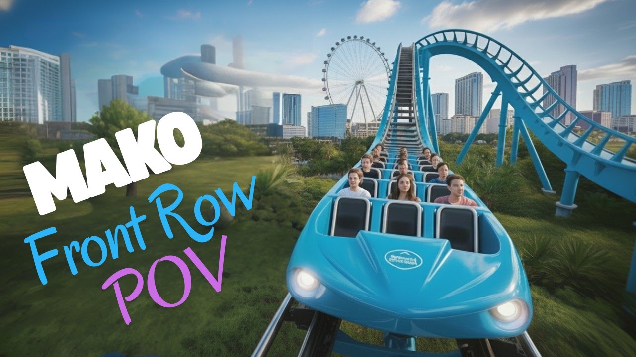 Ride Mako Front Row at SeaWorld Orlando + Best Family Photo Spot Revealed!