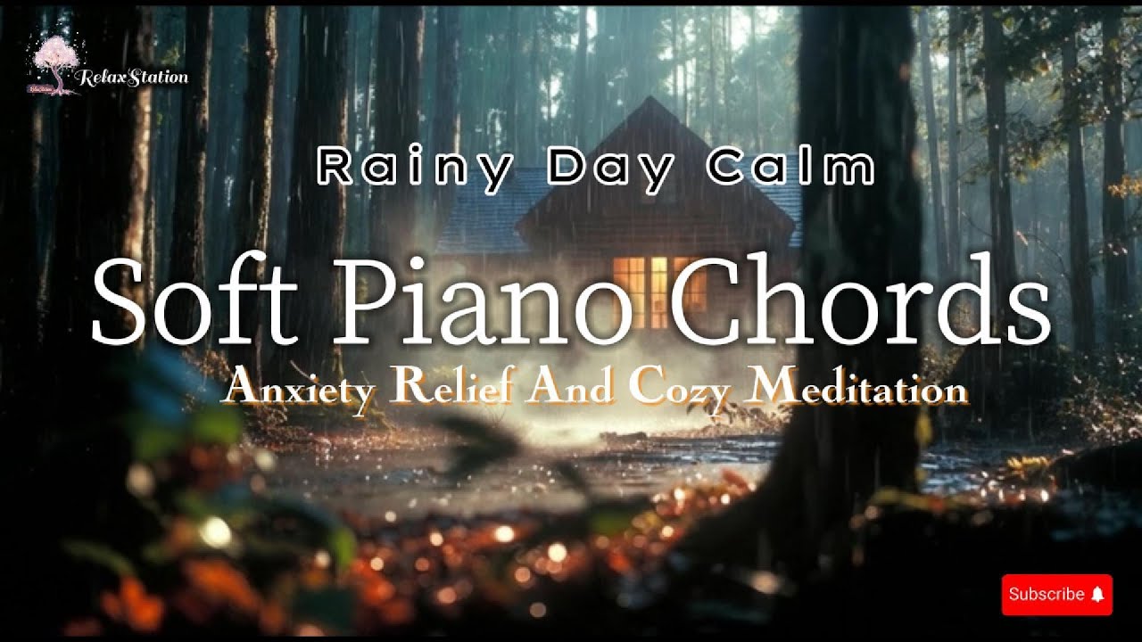 Soft Piano Chords | Rainy Day Calm , Anxiety Relief and Cozy Meditation