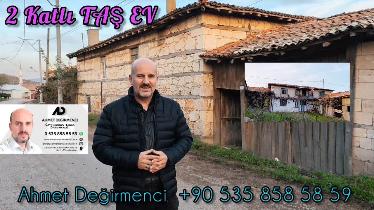 TAŞ EV (2 KATLI) ve 612 m² İMARLI ARSA MÜŞTEMİLAT - BAHADIRLI KÖYÜ - ÇAN SU KUYUSU, BODRUM & FIRIN..