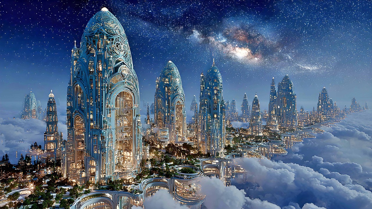 Voyage Through Celestial Architecture: Dream Palaces & Tranquil Music in 4K
