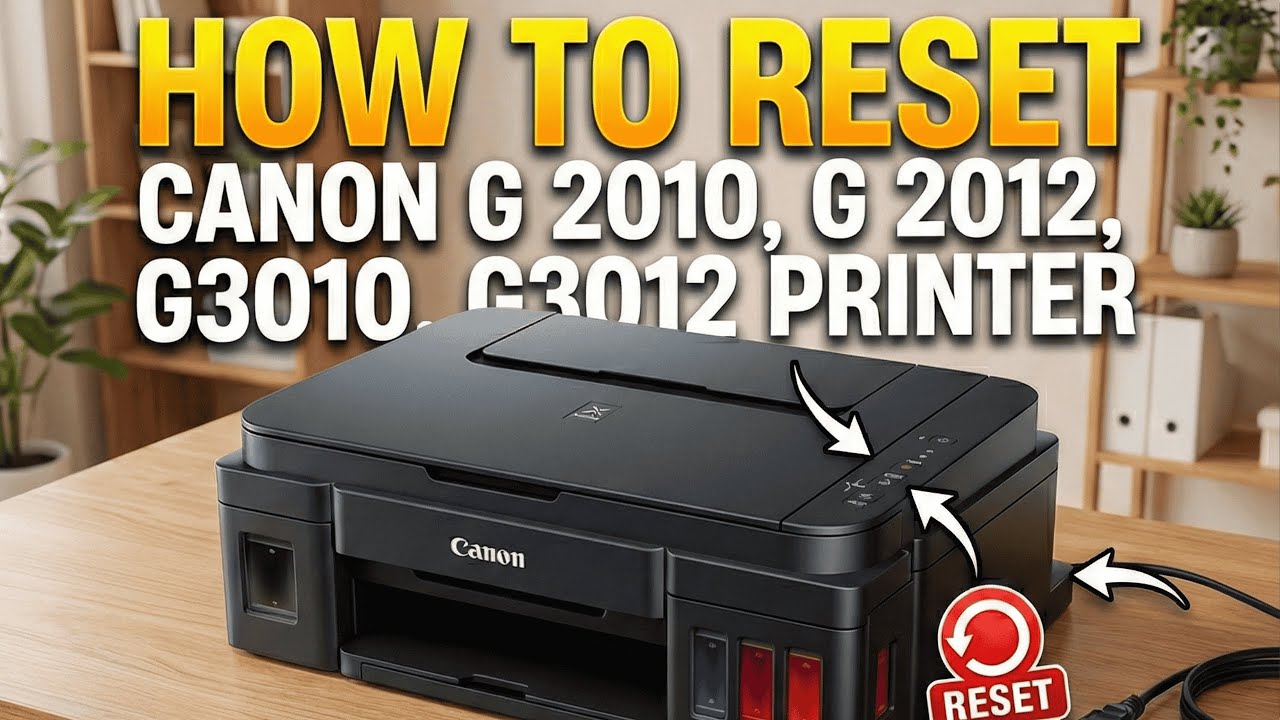 How to Reset Canon Pixma G1010 G2010 G2012 G3012 G3010 G4010 Series Fix P07 and 5B00 Error