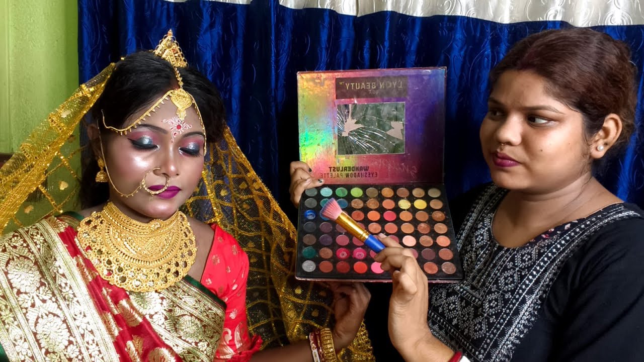ASMR|| Indian Bengali Wedding Bridal Makeup Doing My Sweet Customer (Tingle's) 💄🎎