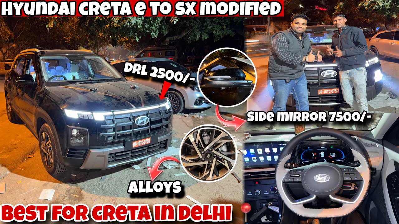 Hyundai CRETA E base model MODIFICATION✅ || BASE TO TOP|| 70%off on hyundai genuine accessories ||