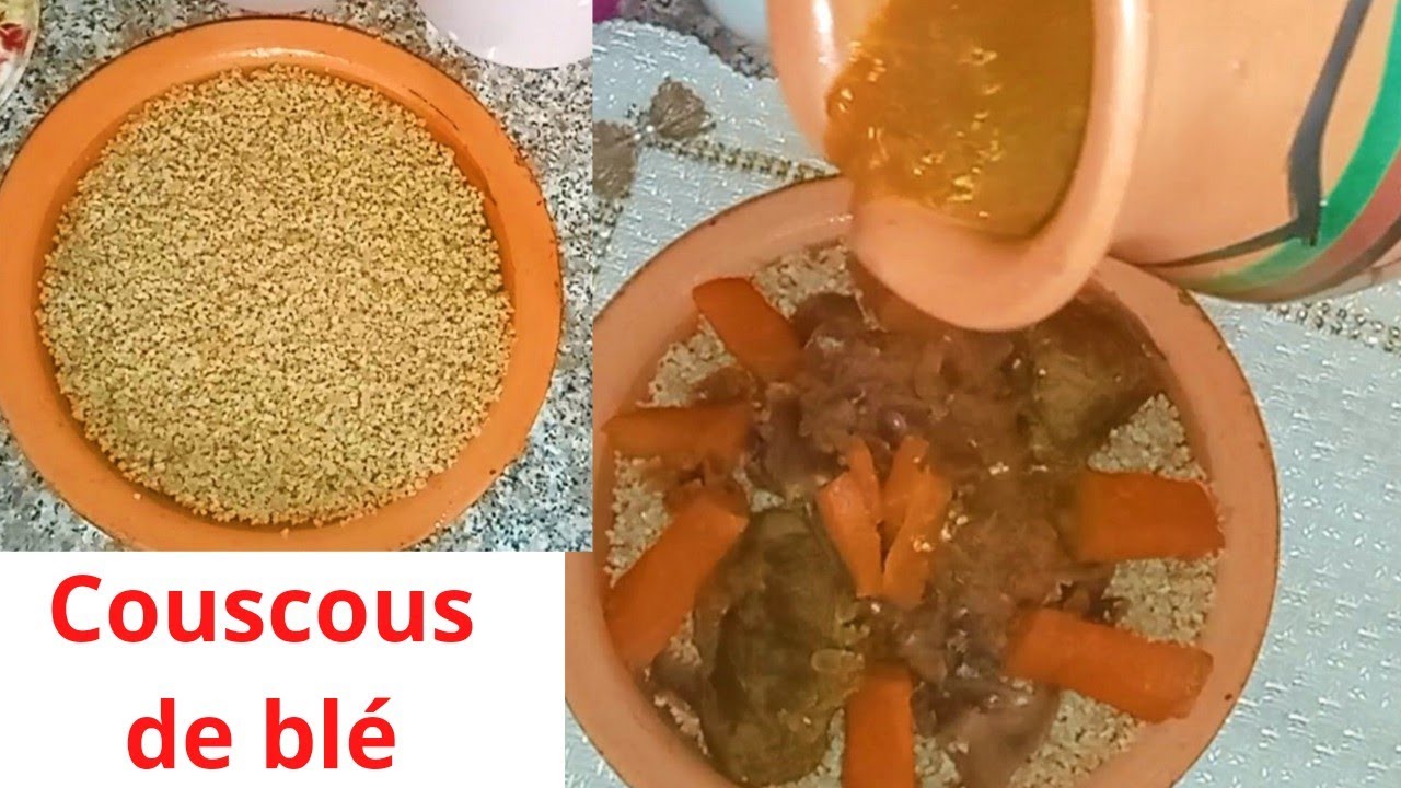 Couscous de bl&eacute; en sauce de Chou rouge/#couscous طعام القمح بمرقة الكرنب الأحمر